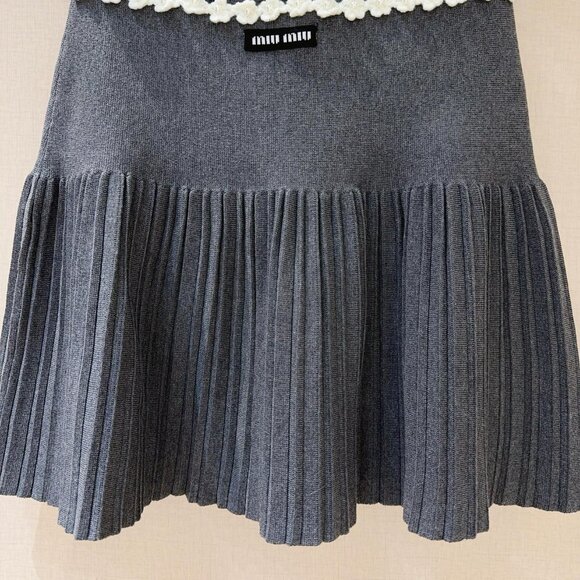 Miu Miu 2025 Knitted Pleated Skirt - Picture 4 of 7